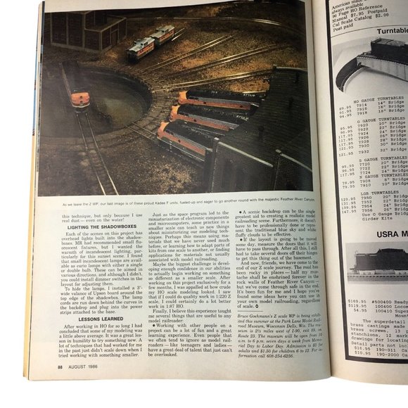 Model Railroad Magazine August 1986 Los Angeles Subdivision Vintage u - Picture 8 of 12